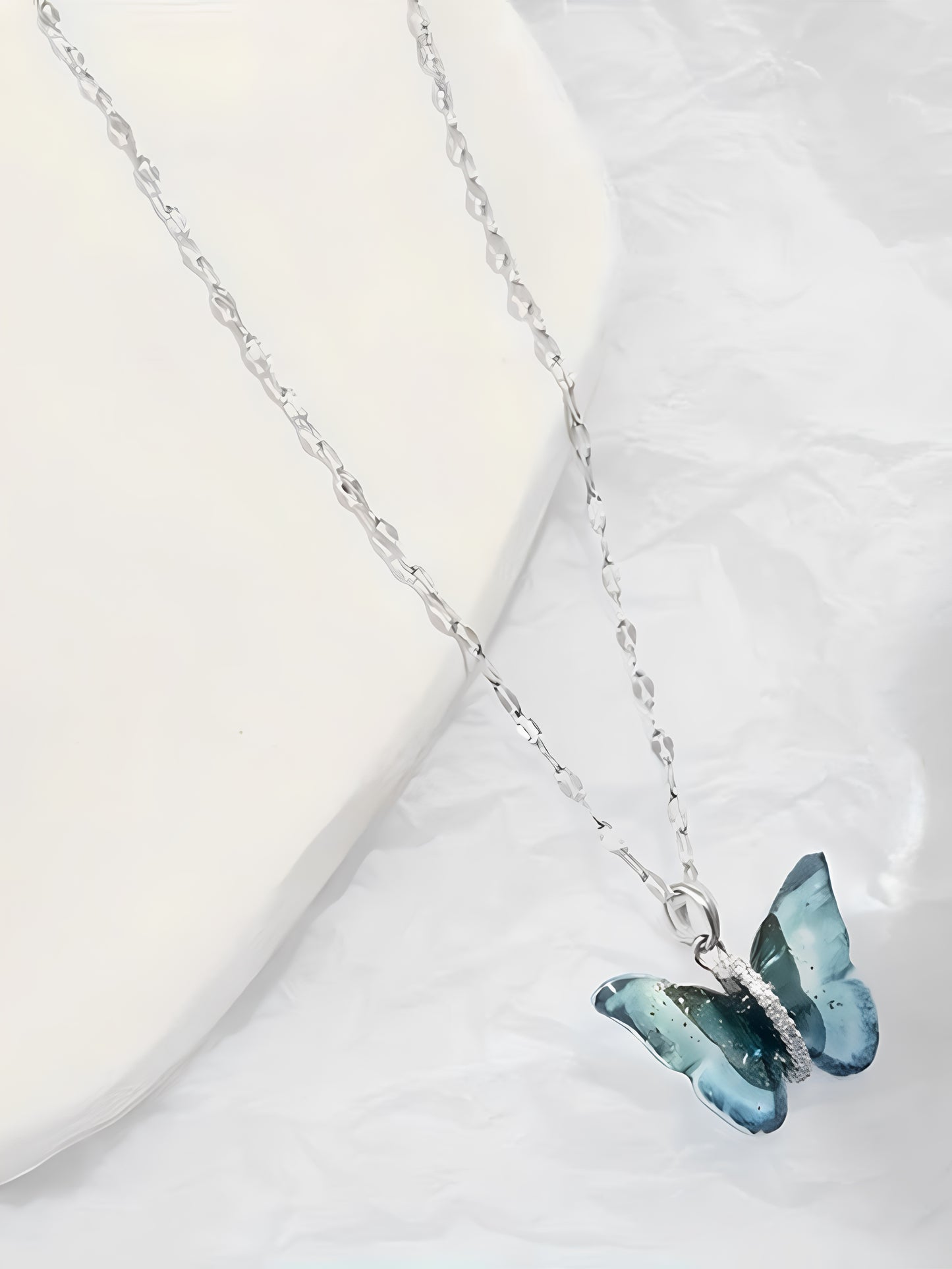 Black Sugar Blue Butterfly Pendant Necklace β Stainless Steel, Luxury and Elegant Necklace
