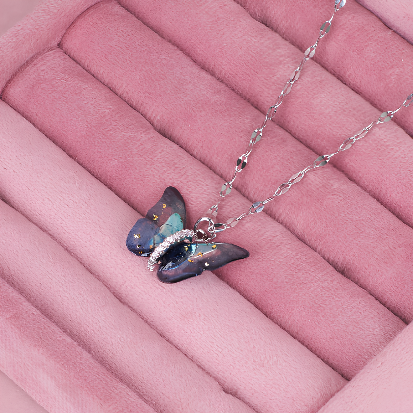 Black Sugar Blue Butterfly Pendant Necklace β Stainless Steel, Luxury and Elegant Necklace