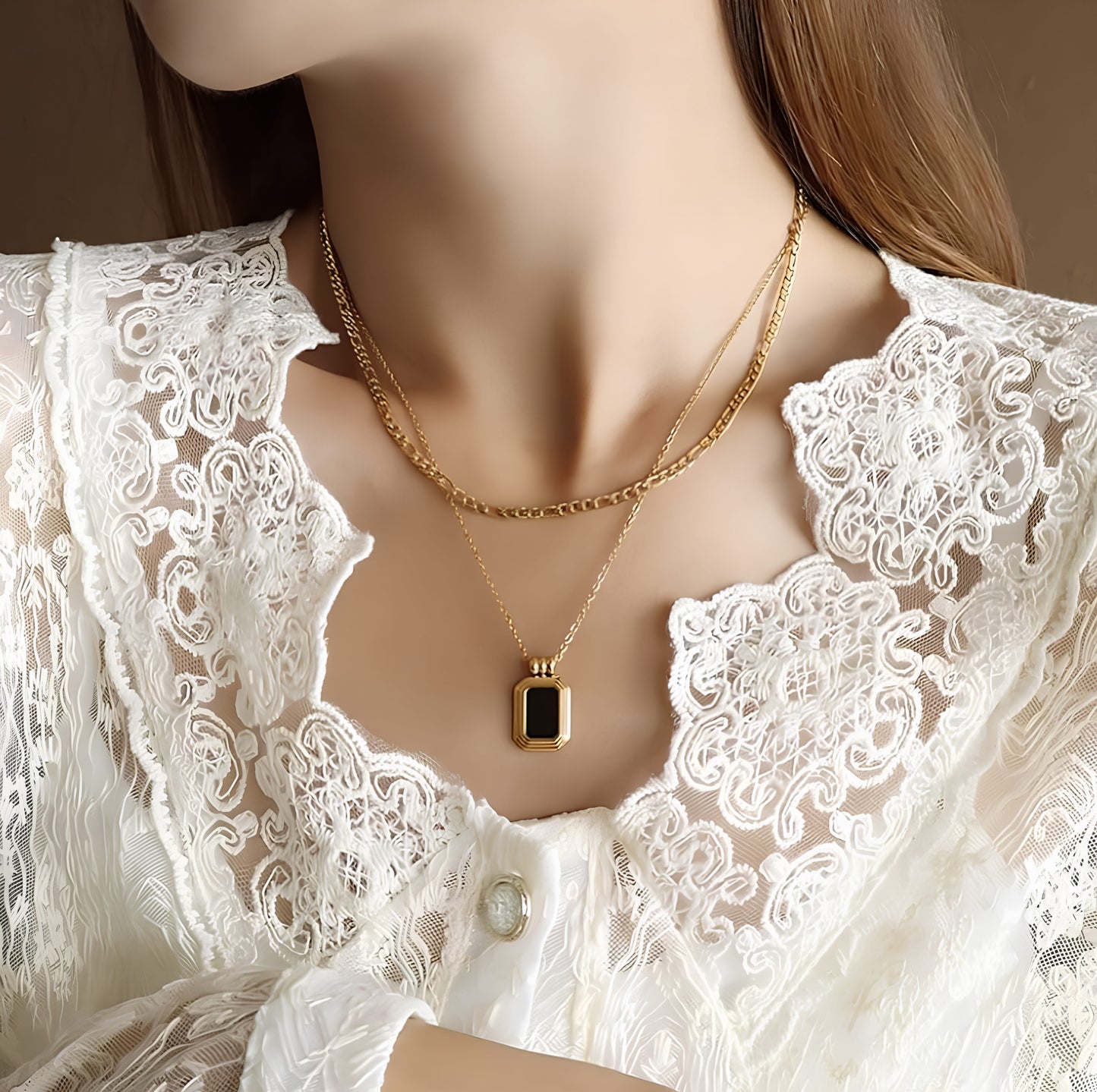 Luxury Gold-Plated Stainless Steel Layered Necklace – Bold & Elegant for Every Occasion