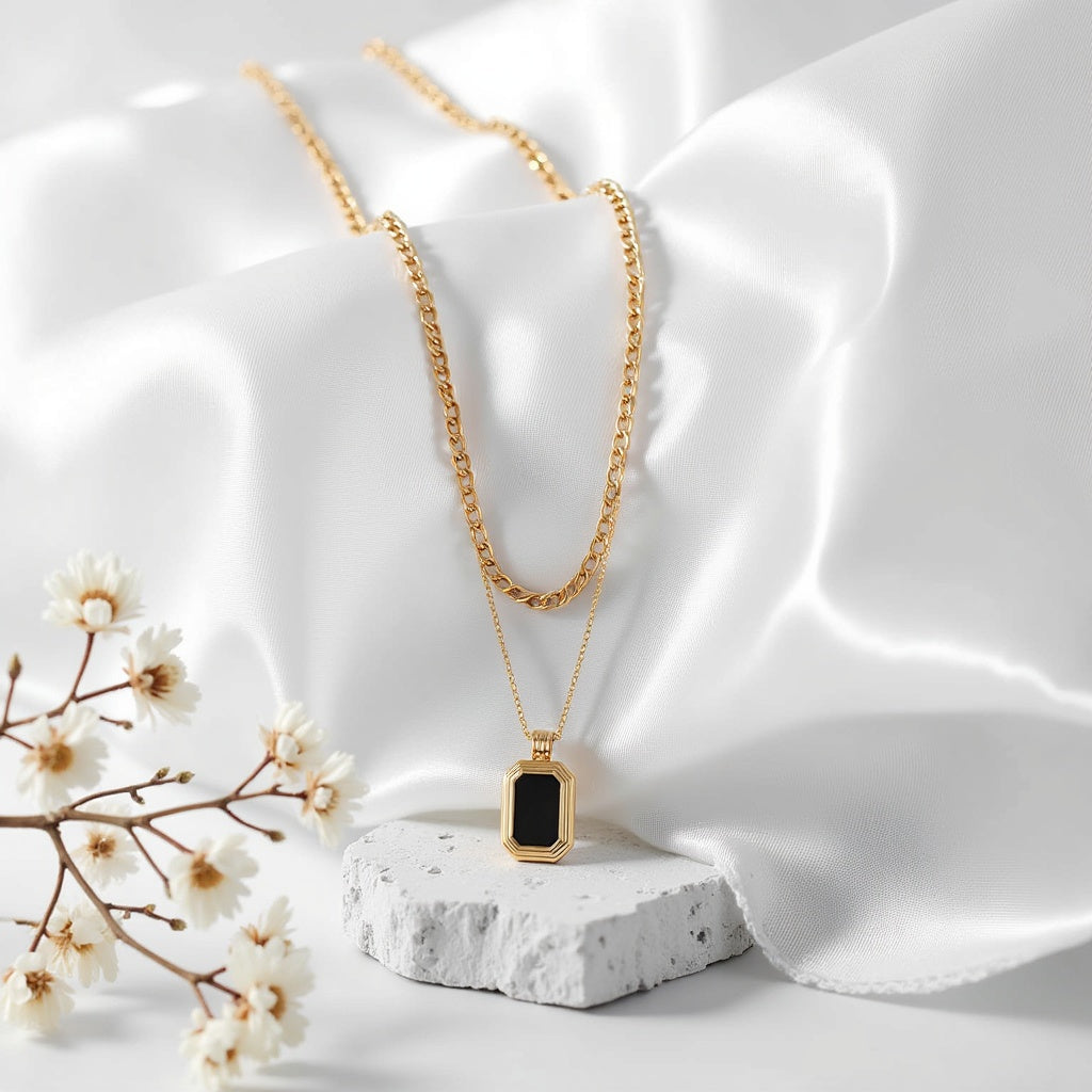 Luxury Gold-Plated Stainless Steel Layered Necklace – Bold & Elegant for Every Occasion