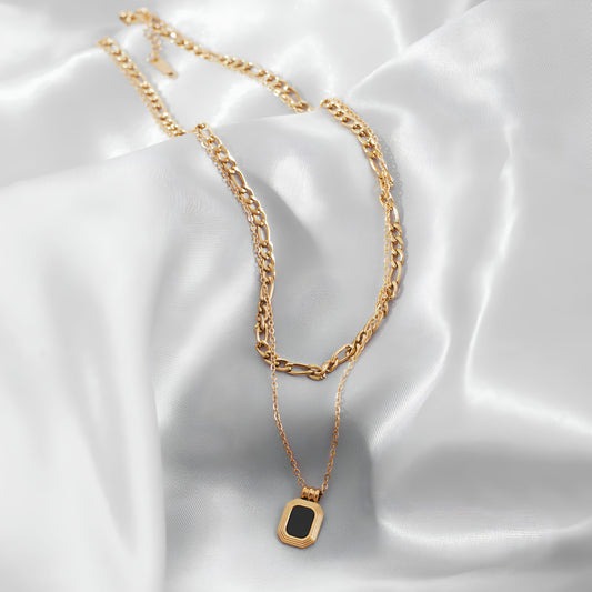 Luxury Gold-Plated Stainless Steel Layered Necklace – Bold & Elegant for Every Occasion